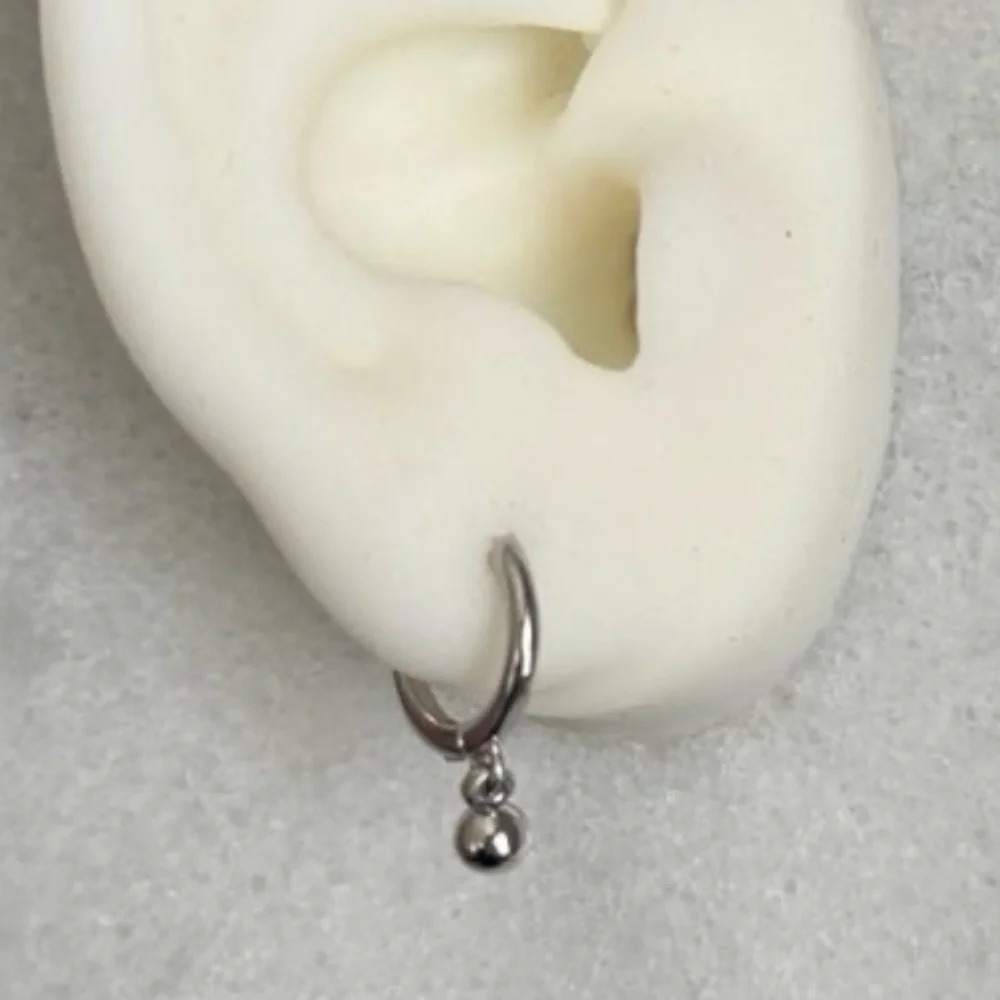 COPY - Sterling Silver Huggie Hoop Ball Dangle Earrings 

Brand New - Picture 2 of 4